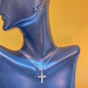 Cross earrings - necklace set NWT